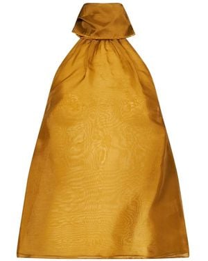 retroféte Halterneck Sheer-Finish Top - Yellow