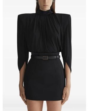 Mugler Top Con Cuello Alto - Negro