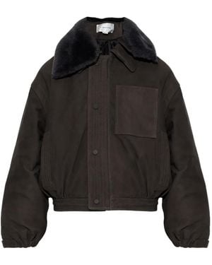 Victoria Beckham Fur-Collar Pocket Jacket - Black