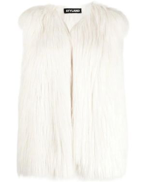 Styland Faux-Fur Gilet - White