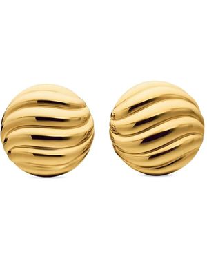 David Yurman 18Kt Sculpted Cable Stud Earrings (20Mm) - Metallic
