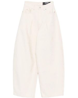Jacquemus Ovalo Balloon-Leg Trousers - White