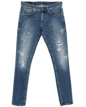 Dondup Distressed Slim-Fit Jeans - Blue