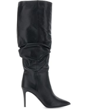 Pollini Slouchy Stiletto Boots - Black