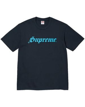 Supreme Logo-Print T-Shirt - Blue
