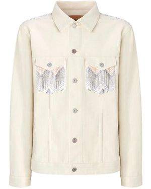 Missoni シェブロンニット デニムジャケット - ナチュラル