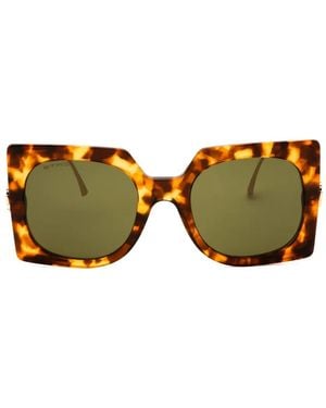 Etro Tortoiseshell-Effect Square-Frame Sunglasses - Yellow