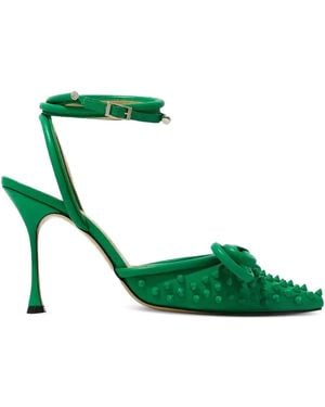 Mach & Mach 100Mm Double-Bow Studded Court Shoes - Green