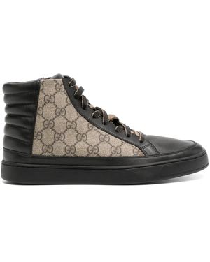Gucci High-Top-Sneakers mit Monogramm - Braun