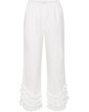 Posse Florence Ruffled Pants - White