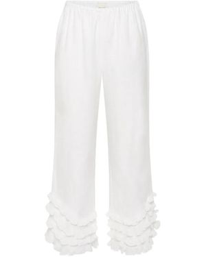 Posse Florence Ruffled Pants - White