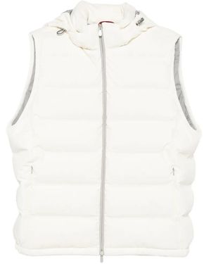 Brunello Cucinelli Chaleco Acolchado Con Capucha - Blanco
