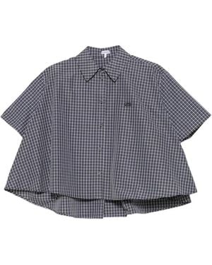 Loewe Camisa Corta A Cuadros - Gris
