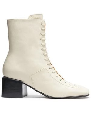 LILI CURIA Jules Lace-Up Ankle Boots - White