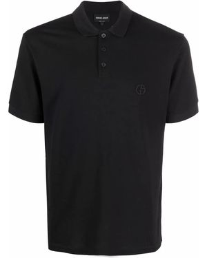 Giorgio Armani Piquet Cotton Polo Shirt - Black