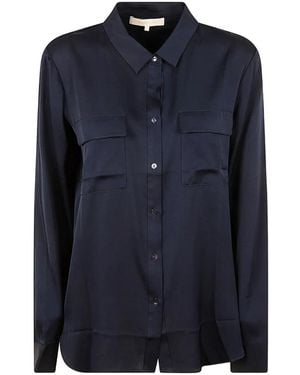 Silk95five Button-Up Chest-Pocket Shirt - Blue