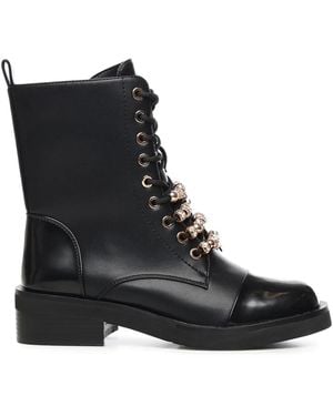 V73 Margot Beaded-Embellishment Boots - Black