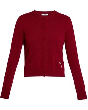 Erdem Cardigan Mit Blumenstickerei - Rot
