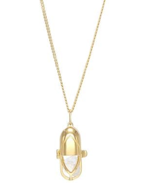 CAPSULE ELEVEN Crystal And Clear Quartz Capsule Pendant Necklace - Metallic