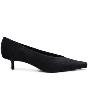 Loulou de Saison Helen Pony-Effect Pointed-Toe Pumps - Black