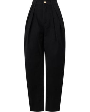 Alberta Ferretti Pleated High-Waisted Pants - Black