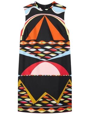 PUCCI Dune-Print Silk Dress - White