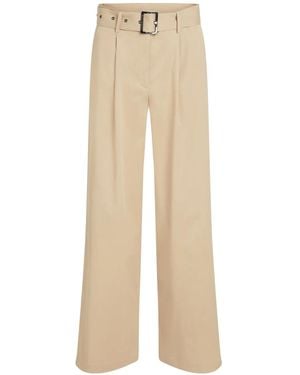 Karl Lagerfeld High-Rise Wide-Leg Pants - Natural