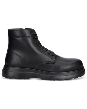 ARMANI EXCHANGE Lace-Up Ankle Boots - Black