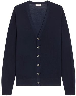 Fursac V-Neck Buttoned Cardigan - Blue