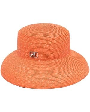 Alberta Ferretti Chapeau En Raphia - Orange