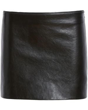 KHAITE The Jett Leather Miniskirt - Black
