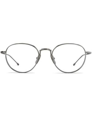 Thom Browne Round-Frame Titanium Glasses - Metallic