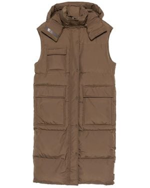 Marc O' Polo Hooded Quilted Vest - Brown