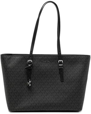 Michael Kors Große Quinn Signature Logo Tote Bag - Schwarz