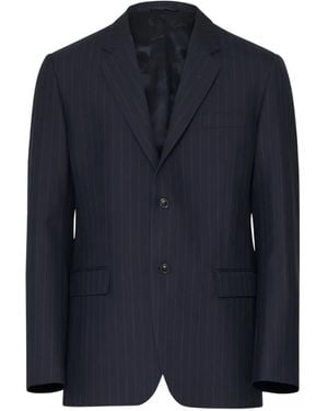 Maison Margiela Pinstripe Wool Blazer - Blue