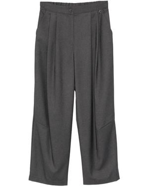 Dixie Straight-Leg-Hose Mit Falten - Grau