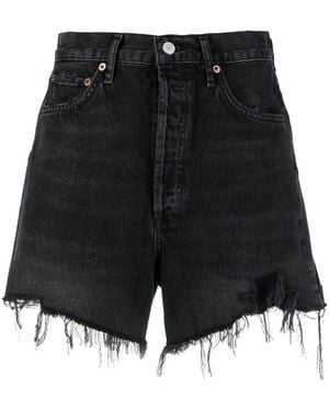Agolde Shorts Denim A Vita Alta Stella - Nero