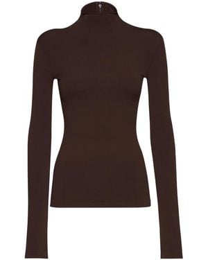 Ferragamo Pull En Cachemire Mélangé À Col Roulé - Marron