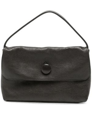 The Row Sally Button-Fastening Leather Mini Bag - Black