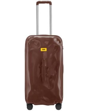 Crash Baggage Medium Trunk Dented-Effect Four-Wheel Suitcase - Brown