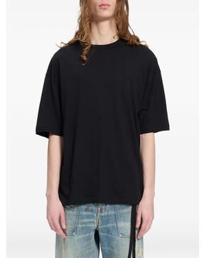 Ann Demeulemeester Lettering-Print Cotton T-Shirt - Black