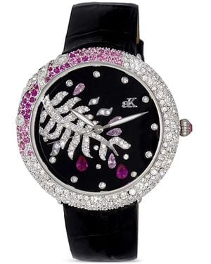 Adee Kaye Majestic Crystal 38Mm Watch - Black