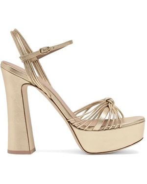 Malone Souliers Lucille Leather Platform Sandals - Metallic