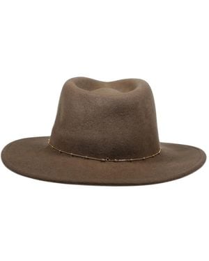 Van Palma Noe Chain-Embellished Hat - Brown