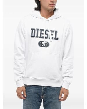 DIESEL Logo-Print Hoodie - White