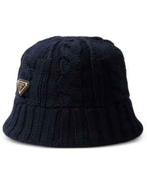 Prada Wool Bucket Hat - Blue