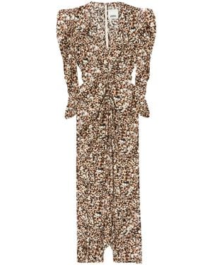 Isabel Marant Neutrals Silk Maxi Dress - Natural