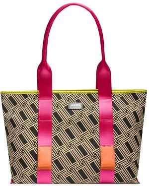 Lancel Jacquard Zip Tote Bag - White
