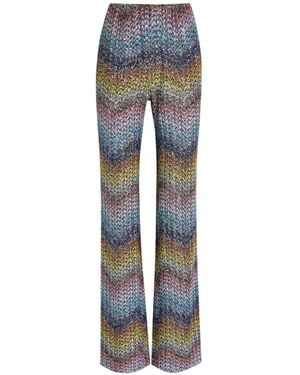 Missoni Sequined Flared Trousers - Blue