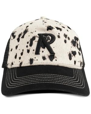 Represent Cow-Print Baseball Cap - Black